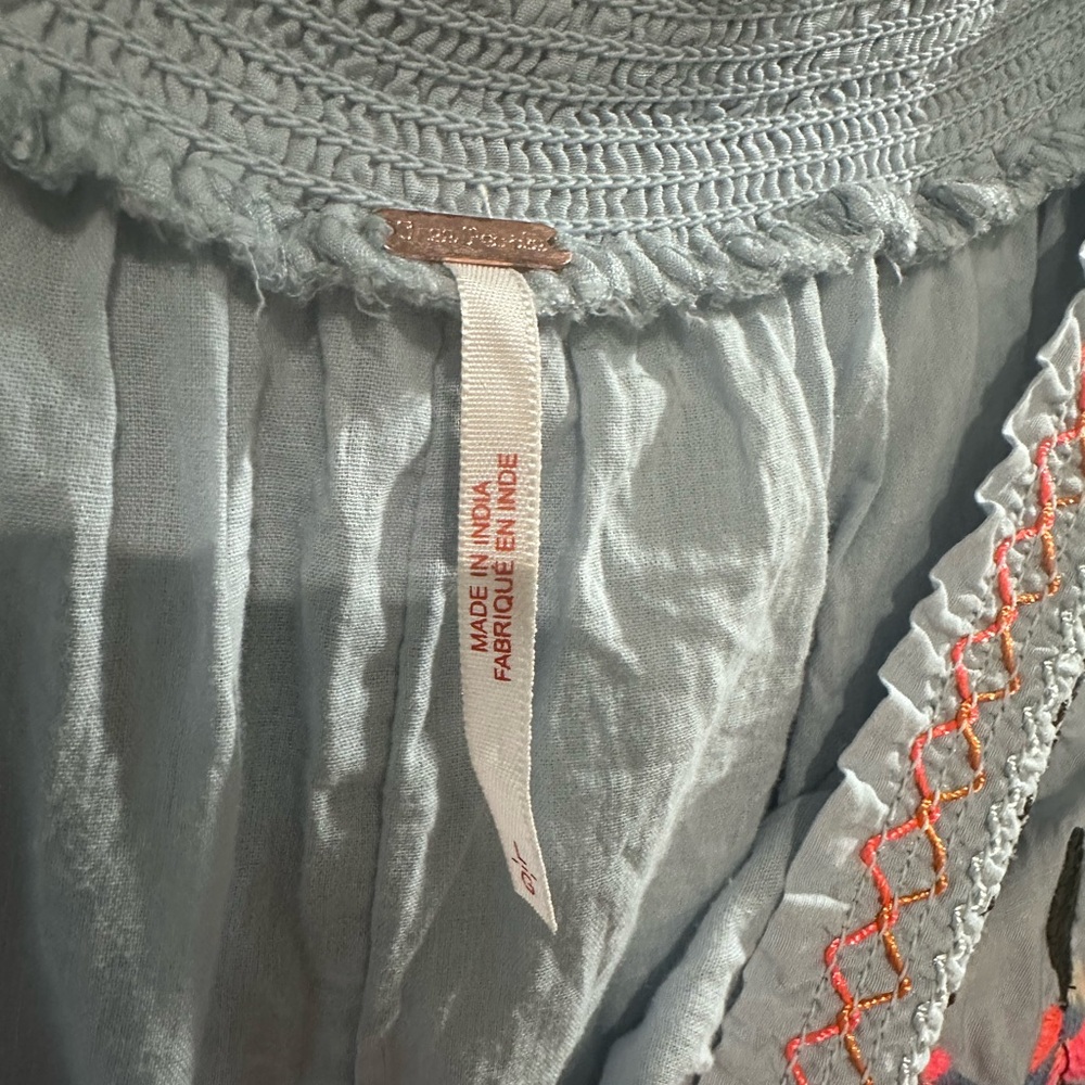 FREE PEOPLE Sunbeams Mini Dress NWOT SZ XL Blue - Picture 3 of 3